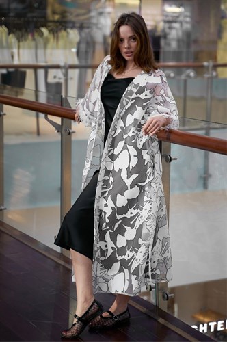 Накидка Light matte long с перьями - фото 10898