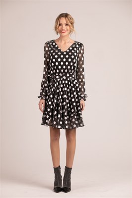 Платье "Silver dot black"